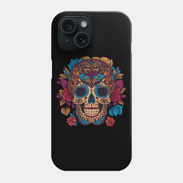 Sugar Skull Art: A Stunning Celebration of Life and Death Phone Case by ImaginativeInkPOD