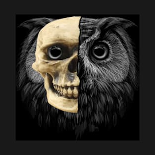 owl wearing skull mask T-Shirt