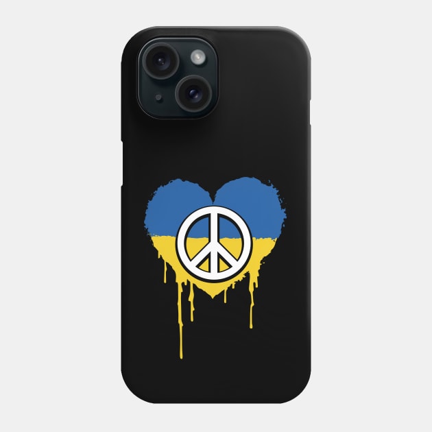 Ukraine flag in a heart shape, peace symbol Phone Case by VinagreShop