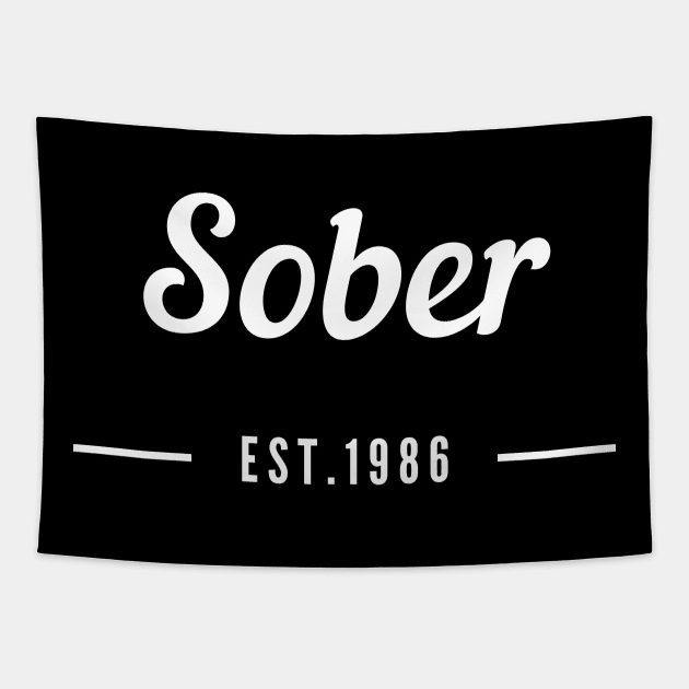 Sober Since 1986 - Recovery Emotional Sobriety Tapestry by RecoveryTees