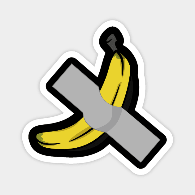 Banana Duct Taped On Wall Magnet by Brobocop