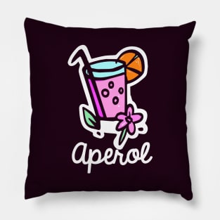 Tropical Spritz Cocktail Bartender Retro Pink Pillow