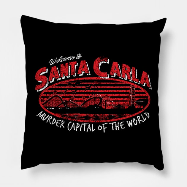 Welcome to Santa Carla Pillow by Video Nastees