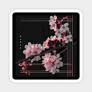 Cherry Blossom Glitch Magnet