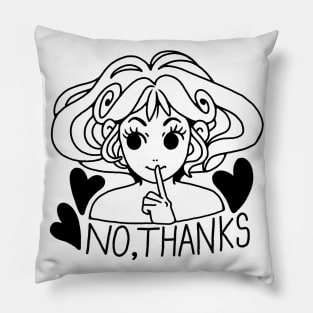 Cute Design „No, Thanks“ | Kawaii Handmade Illustration | By Atelier Serakara Pillow