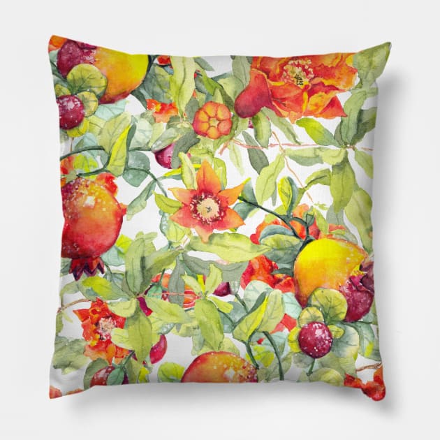 Tropical fruits pattern Pillow by GreekTavern