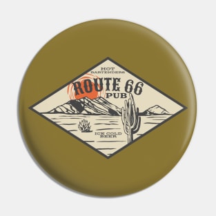 Route 66 Pub Retro Design Pin