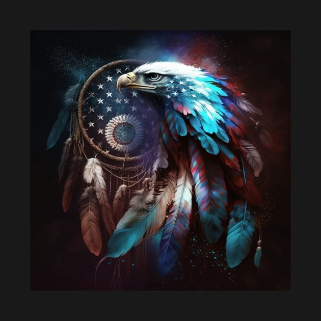 Native American Dream Catcher Patriotic Art by Jades-Corner