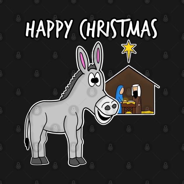 Christmas Donkey Nativity Carols Christian Church Humor by doodlerob