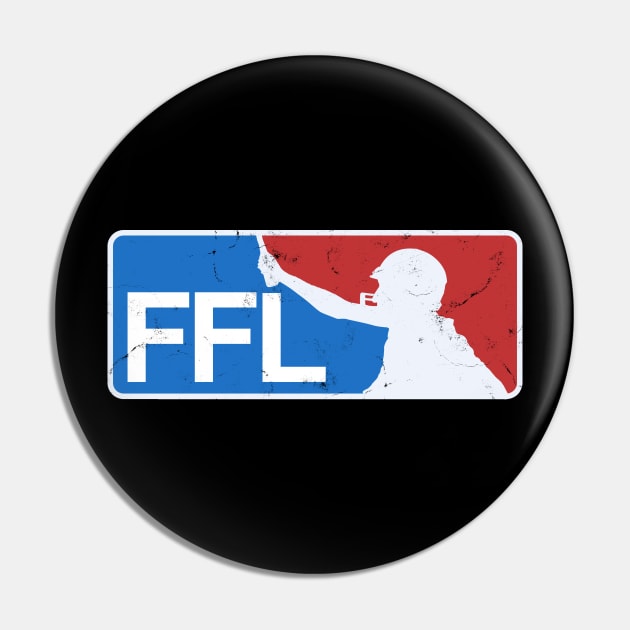 Fantasy Football Distressed Logo Tee Pin by NerdGamePlus