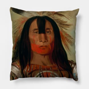 Stu-mick-o-sucks, Buffalo Bull's Back Fat, Head Chief, Blood Tribe by George Catlin Pillow