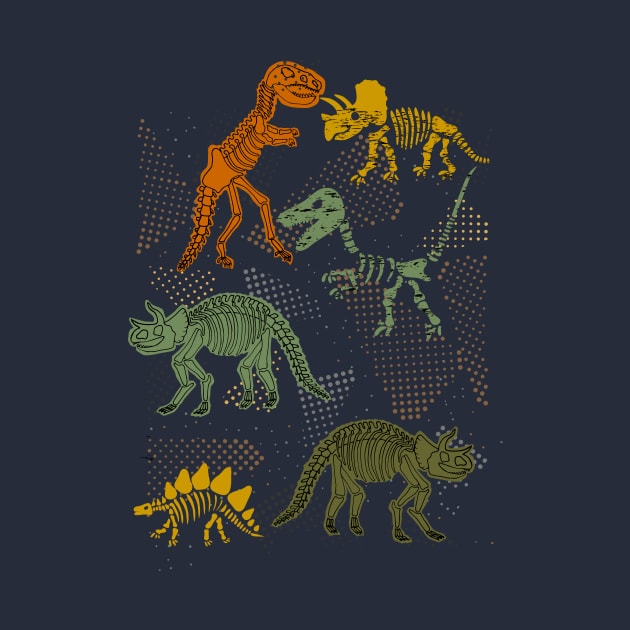 Dinosaur skeletons archeological by Crazy Collective