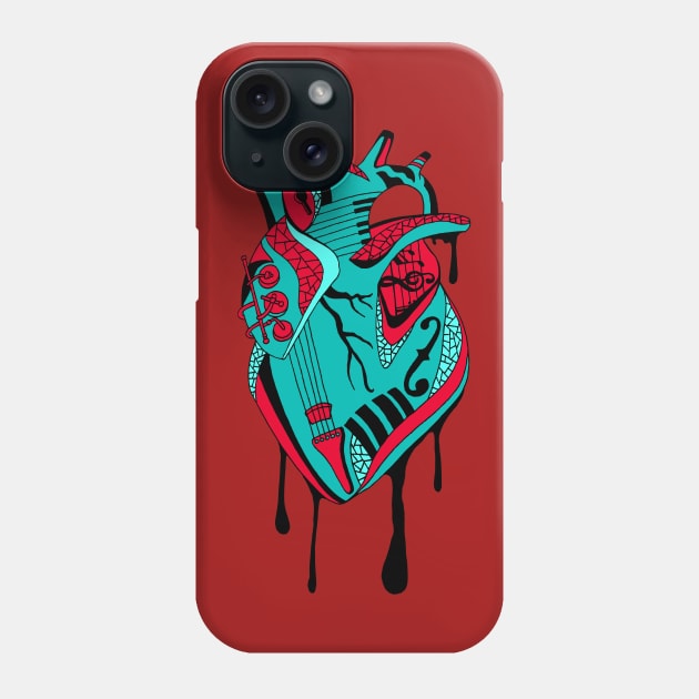 Turqred Musical Heart Phone Case by kenallouis