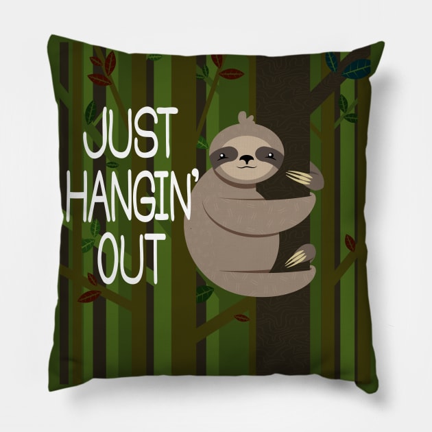 Just Hangin' Out Pillow by stevenselbyart