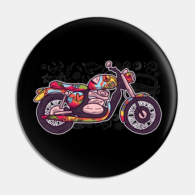 70s Vintage retro style bike hippie with trippy flower power vibes Pin by Midoart