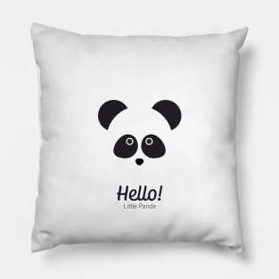 Hello! Little Panda - Cute Minimalist Panda Design Pillow