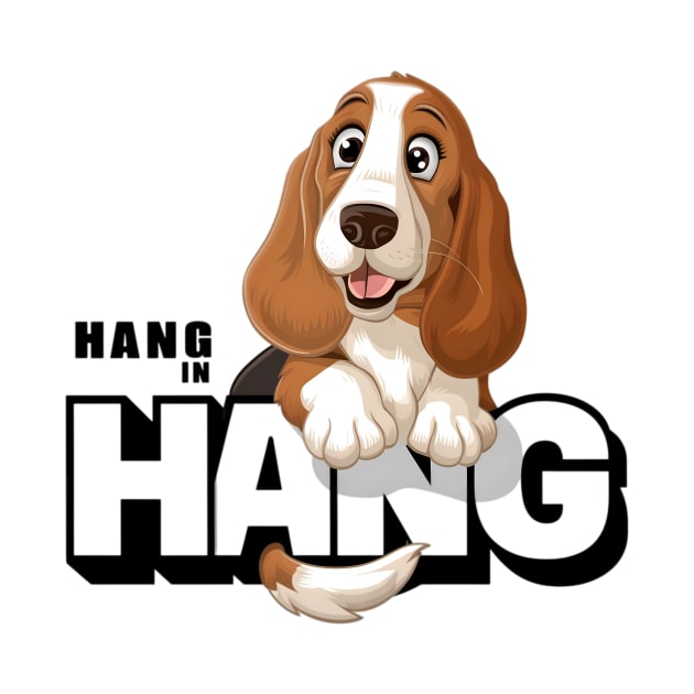 Funny basset hound puppy dog-hang in there by Tee.gram
