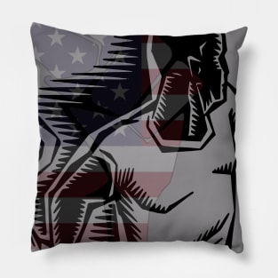 Black man Riot with Molotov cocktail USA Fist Flag Pillow