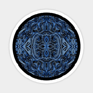 Indigo Blue Watercolor Swirl Pattern Magnet