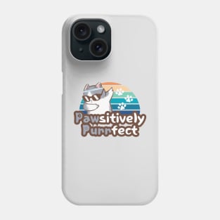 Pawsitively Purrfect cool cat and sunset Phone Case