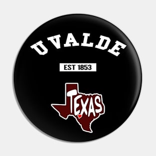 🤠 Uvalde Texas Strong, Lone Star State of Texas Map, City Pride Pin