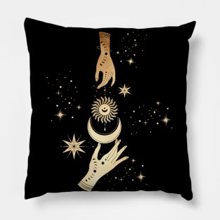 Sun, Moon & Stars • Tarot & Modern Witch Symbols Pillow