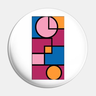 Piet Mondrian Style Geometric Pattern, Simple, Classic and Elegant Pin