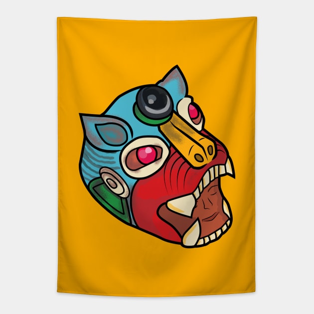 Jaguar Chichén itzá Tapestry by onategraphics