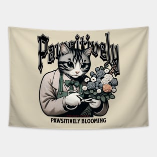 Florist Feline Fantasy - Cat and Flower Gardening Tapestry