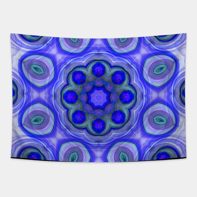 abstract peacock feather kaleidoscope Tapestry by hereswendy