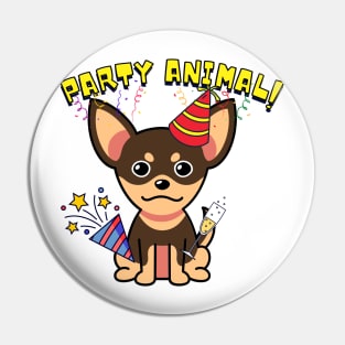 Party Animal - small dog Pin