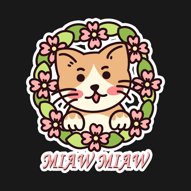 Cat Miaw,lovely cat, cute cat by LycheeDesign