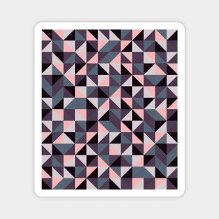 Geometric Art Pattern in Pink, Purple and Grey Magnet