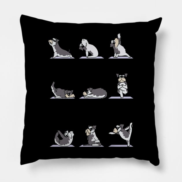 Miniature Schnauzer Yoga Pillow by HillySeonard