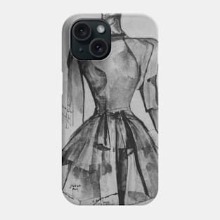 Gray Fashion Sketch Watercolor Phone Case