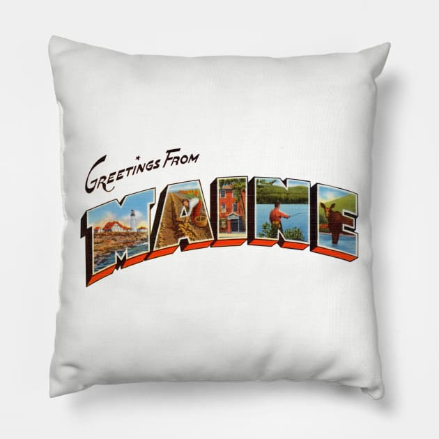 Greetings from Maine Pillow by reapolo