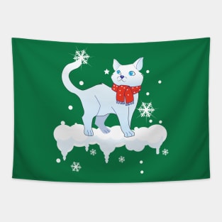 The Winter Cat Tapestry