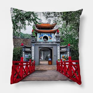 Red Bridge in Vietnam Pillow