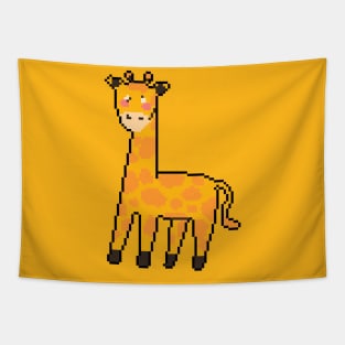 Tall and Majestic: Pixel Art Giraffe Design for Trendy Fashion Tapestry