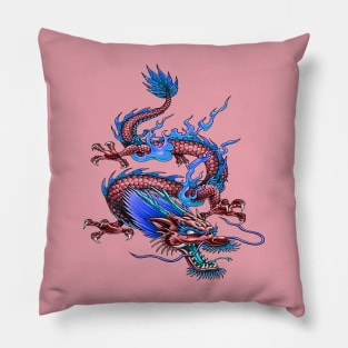 Chinese Red Good Fortune Dragon Mythical Creature Pillow