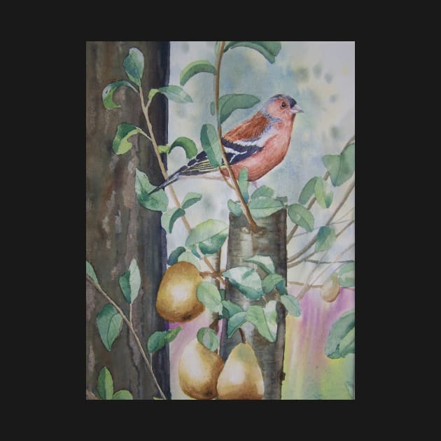 Chaffinch in a pear tree by thryngreen