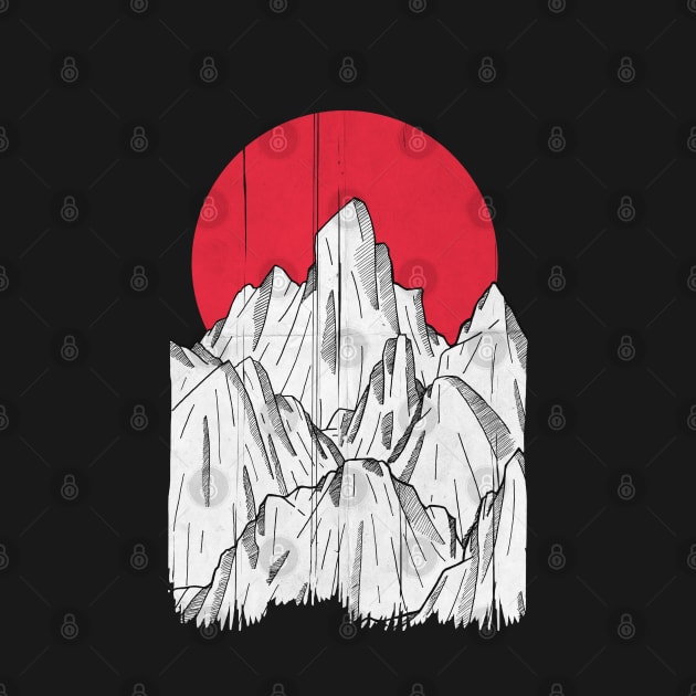 The red sun and the mountains by Swadeillustrations