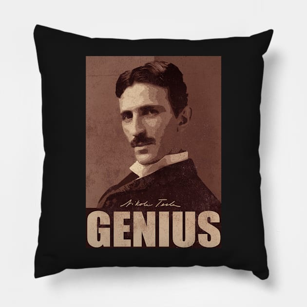 Nikola Tesla Pillow by kurticide