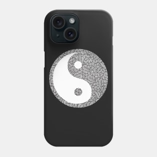 Black and white swirls doodles Yin Yang Phone Case