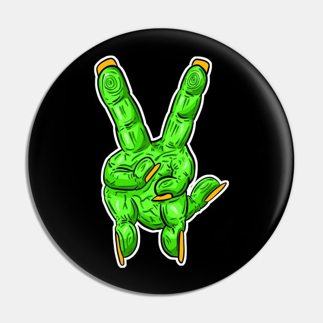 Zombie Fingers - Victory V Sign Pin by Squeeb Creative