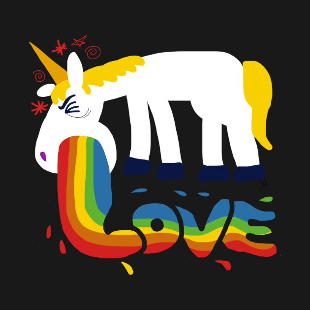 unicorn puking love by wolfmanjaq