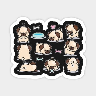 Cute little pugs 2 Magnet