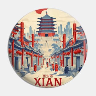 Xi'an China Vintage Travel Retro Tourism Pin