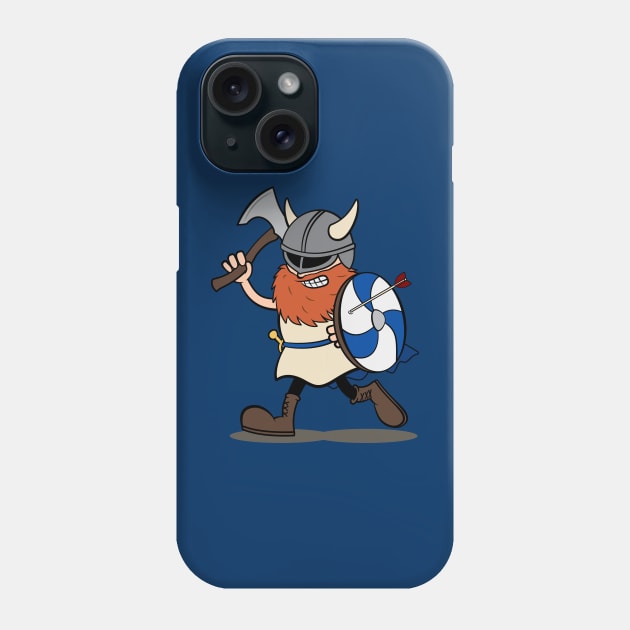 Viking Berserker Cartoon (Player 1 / blue) Phone Case by Koyaanisqatsian