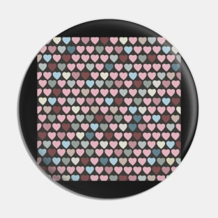 Valentines Hearts- Gray Background Pin